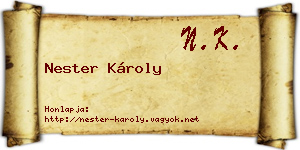 Nester Károly névjegykártya