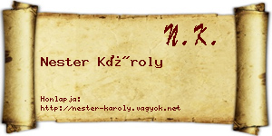 Nester Károly névjegykártya