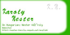 karoly nester business card